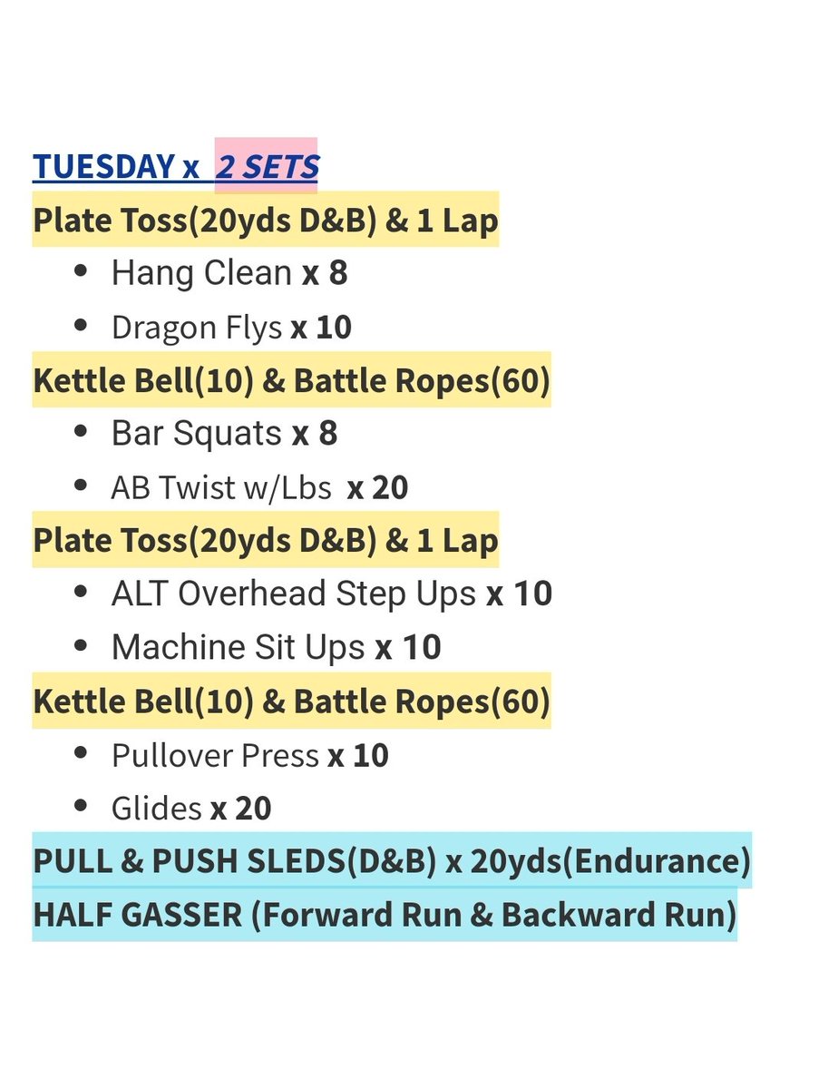 RicklanHolmes's tweet image. My personal workout plan for the week
#HTCrew #CoachesStayFit