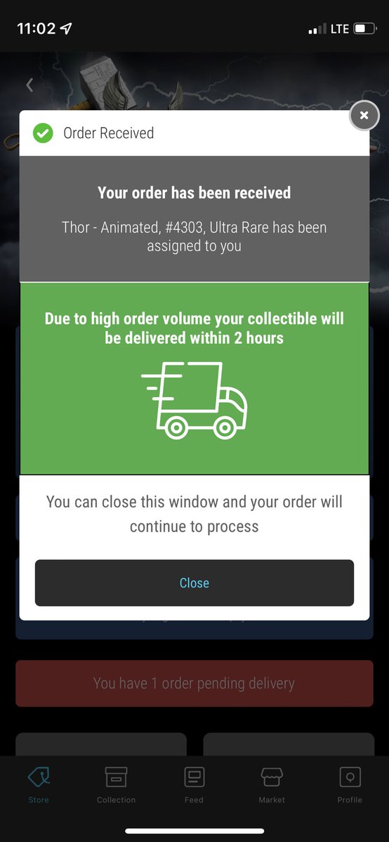 I’ve been gone for two months. Took a break from VeVe and social media. Came back for the Thor drop. Went for the first and when the buy now didn’t disappear I couldn’t help but go for a second one! Glad I did!