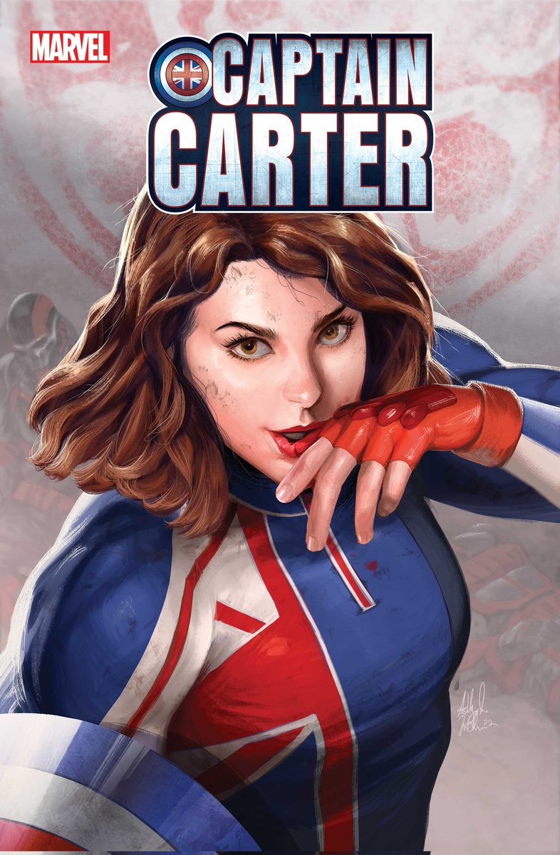 Capa e capa variante de Capitã Carter #3 que chega dia 25 de Maio. 
Escrito por @McKelvie 
Arte por @MarikaCresta 
#CaptainCarter #PeggyCarter
