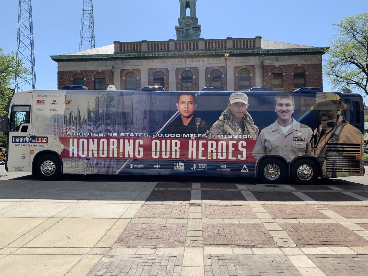 Thank you to Carry The Load &amp; Mid Ohio Jeepers Organization for making the Toledo Police Memorial a stop on their 2022 Memorial March. Today, Ret. Dallas PD Officer Tom Wendling carried the memory of fallen Toledo Police Ofc. Brandon Stalker as part of the march. #toledopolice