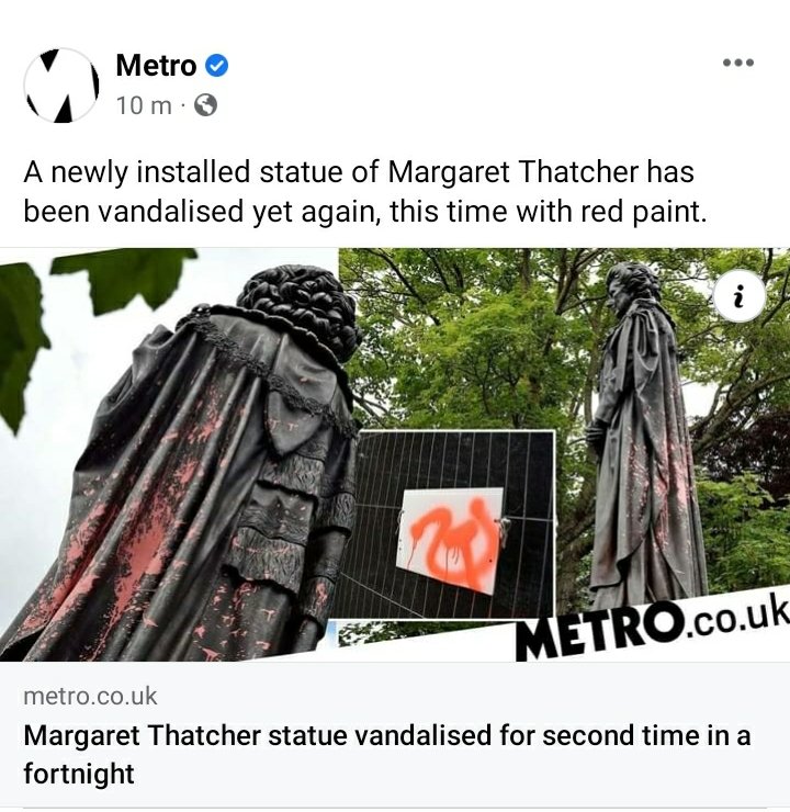 andymcewan1's tweet photo. Not even 7am yet and this takes the cake for most tory thing ever said #totalcunt #tory #thatcher #thatcherstatue #metro https://t.co/EorI8wZ1fK