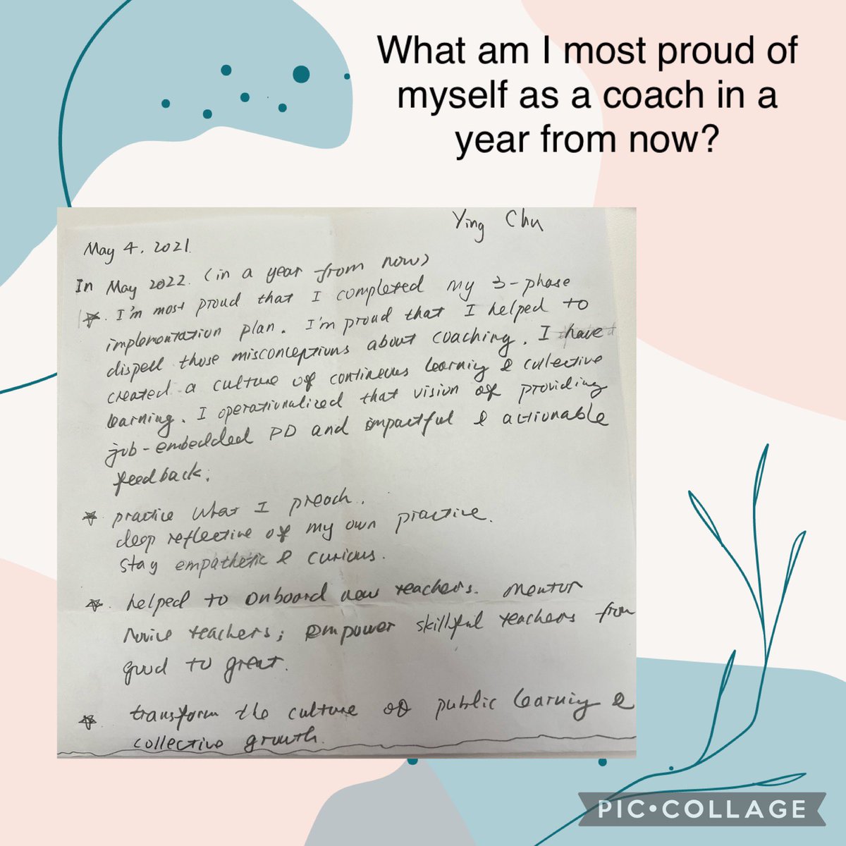 Opened a letter I wrote to myself last May about things I’m proud as a coach in a year from then. Also reflecting on the coachee survey results, I feel good with a sense of gratitude, accomplishment and joy! Time to reflect and envision! <a href="/innovative_inq/">Cindy Kaardal</a> <a href="/mscofino/">Kim Cofino (she/her)</a> <a href="/stephygsalazar/">✨ Stephy Salazar ✨</a>