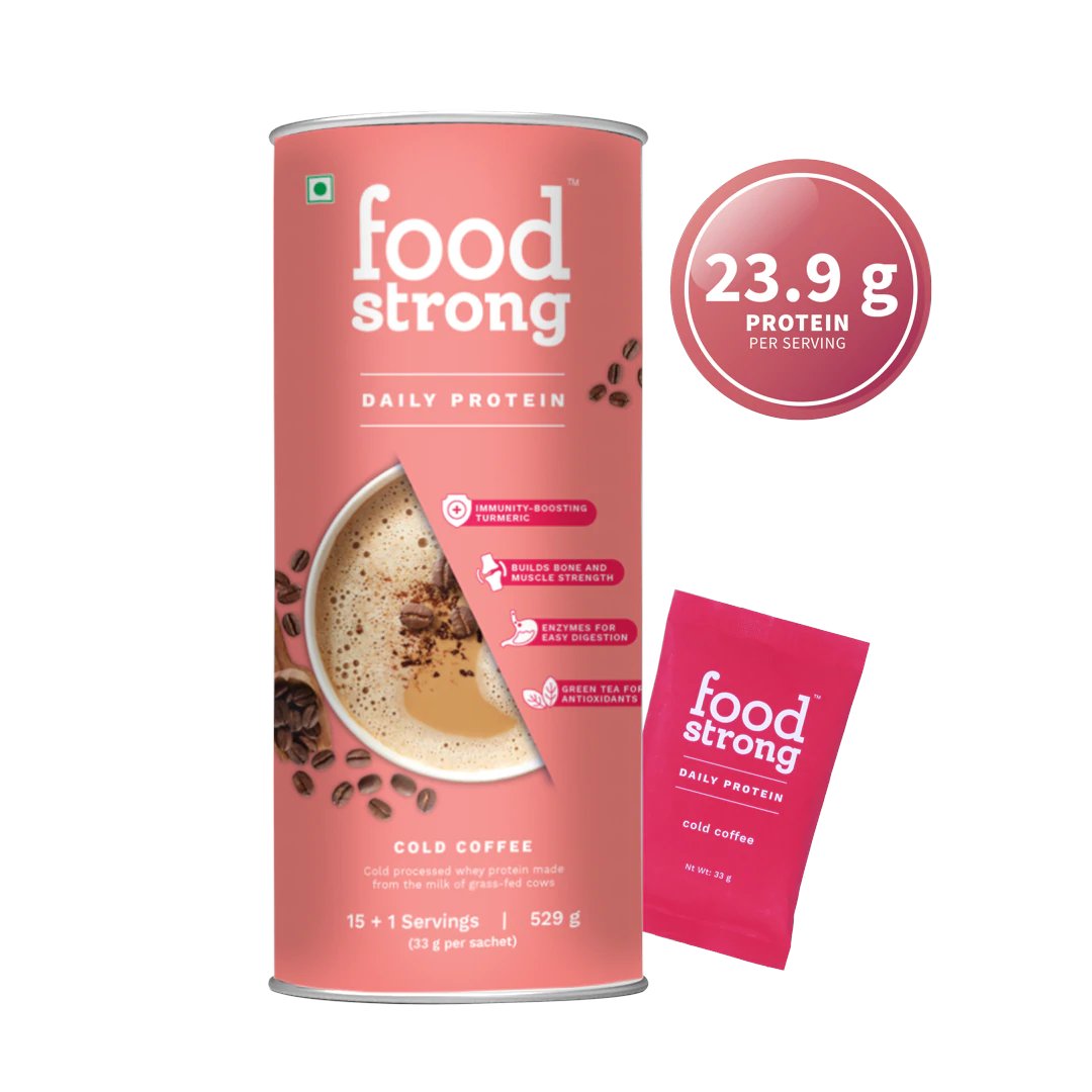 FoodStrong_'s tweet image. Food strong offers you daily protein in coffee flavor. Natural protein from premium whey made with antibiotic-free cow’s milk, that strengthens &amp;amp; builds bones &amp;amp; muscles. Buy now - foodstrong.co/products/daily…