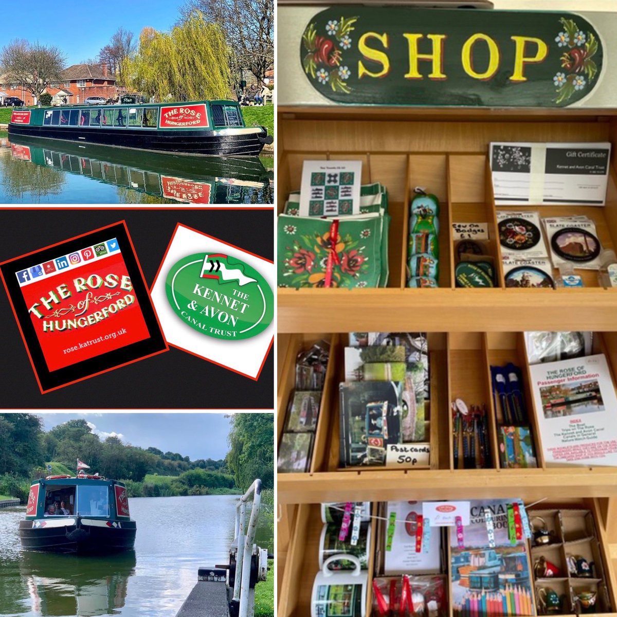 Delighted to announce the opening of a new onboard shop.  Treat yourself to a little something to act as a reminder of your time on <a href="/TheRoseHungerfd/">The Rose of Hungerford</a> and the Kennet and Avon Canal.
Website: rose.katrust.org.uk