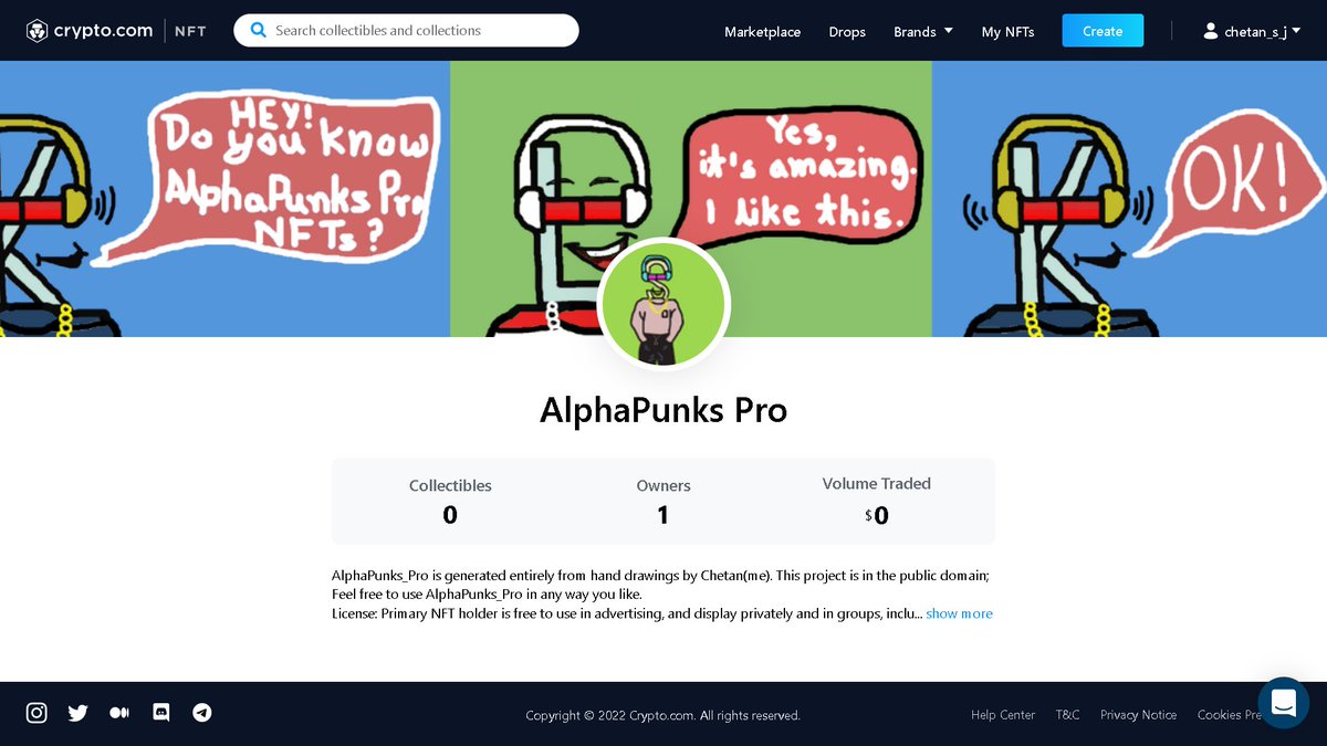 AlphapunksPro's tweet image. Hey, fam💞
We are happy to inform you that now we are preparing to launch our NFTs on Crypto.com apart from OpenSea, Rarible, etc. Shortly after, you will be able to view and buy our NFTs on  as well.🙂

#NFTs #NFTProject #alphapunkspro