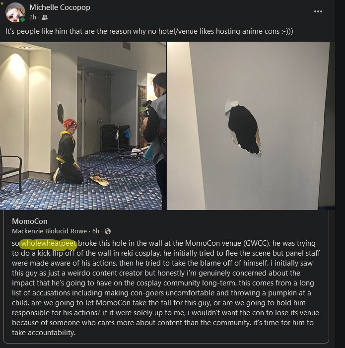 AurelusJakus's tweet photo. yeah...dont be this person who road a skateboard to do tricks in the hotel. dont break the hotel. #momocon #confail #conventions #dontbreakhotels https://t.co/NxcKV6cidy