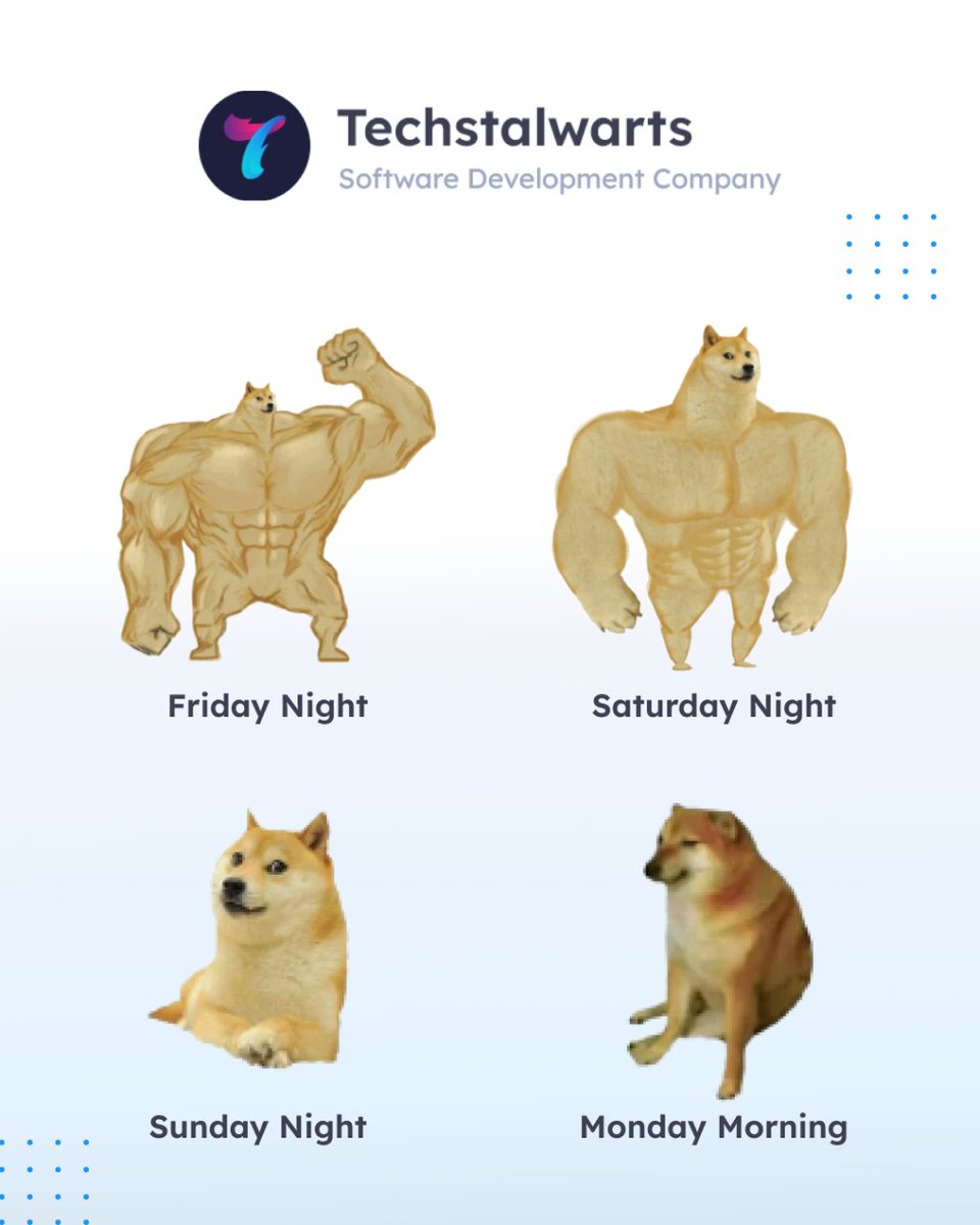 TStalwarts's tweet photo. If you are good at beating Mondays Blues. Kudos to you 😅
#mondaymood #mondaymotivation #mondayblues #workday #techstalwarts https://t.co/9wV5yD22fh