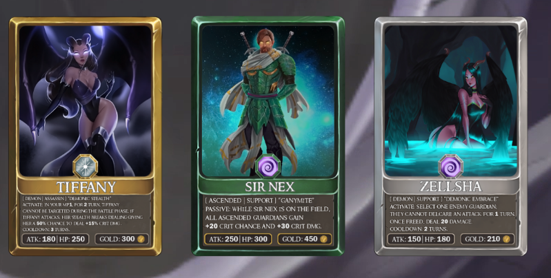 Ok so according to their Devs <a href="/EndersGate/">Enders Gate</a>, the cards below are Gold, Legendary and Iron respectively.

Card rarities in Ender's Gate go in the order of Wood > Stone > Iron > Gold > Legendary.

Selling my Legendary for 10k USD! 😂

#HarmonyONE #P2E #TCG
