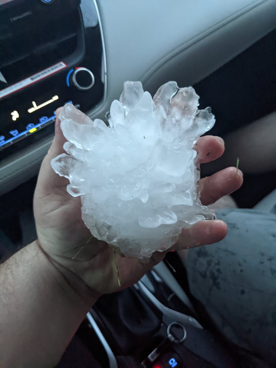 Holy mother of god! AT LEAST grapefruit size hail north of Taylor, NE!