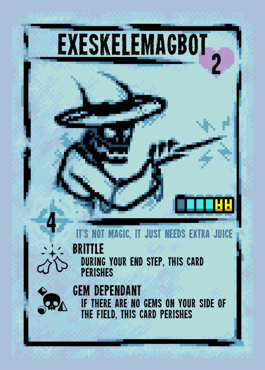 MinerMateCoffee's tweet photo. I have been recently informed that @DMullinsGames saw my 69th card tweet and actually liked it
So now I am contractually obligated to show off some of my other cards because now I am confident I am not trash at making them if Mr. Inscryption himself liked them. (1/3) https://t.co/Z08QYHoHwQ