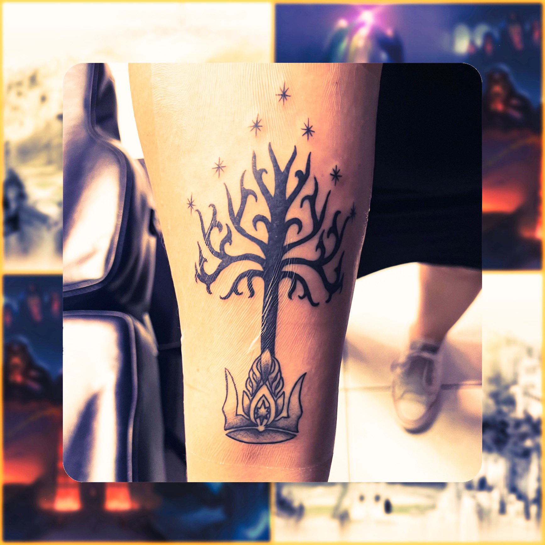 Tree of Gondor tattoo I got done over the weekend  rlotr