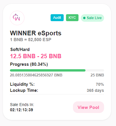 winnernftgame's tweet photo. 80% SOLD ! ✅

Hurry up ! Don't miss your chance 🚀

https://t.co/mFSVjcCw8e

#eSports #Presale #Bitcoin #Pinksale #pancakeswap #token #ICO #IDO #GameFI #P2E https://t.co/AkvIejHpyz
