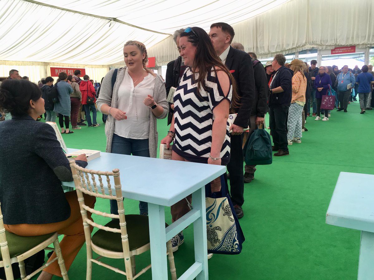 Prof. Devi Sridhar (@devisridhar) on Twitter photo Happy Mon! ☀️ Happy to be at <a href="/hayfestival/">Hay Festival</a> talking Preventable 🌈. Quite cool to see such wide interest in public health & well-being 🌍. Happy Mon! ☀️ Happy to be at <a href="/hayfestival/">Hay Festival</a> talking Preventable 🌈. Quite cool to see such wide interest in public health & well-being 🌍.