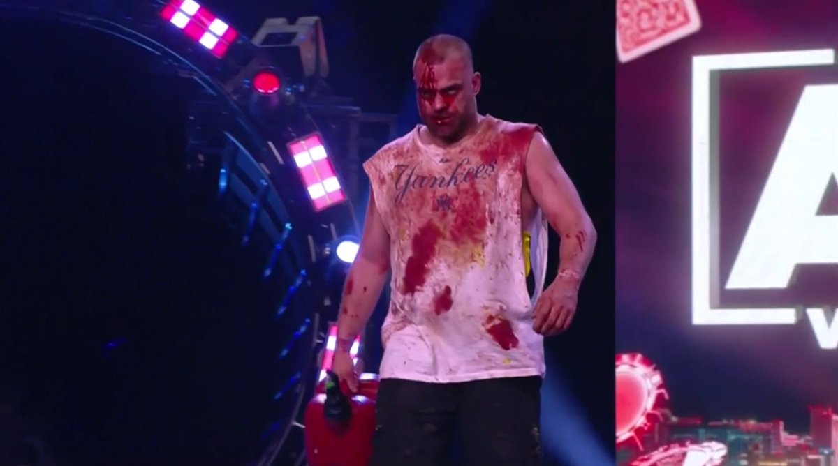 theluchadorpod's tweet photo. The face of pure, gonzo madnes #AEWDoN @MadKing1981 https://t.co/Lgs1ZKclJY