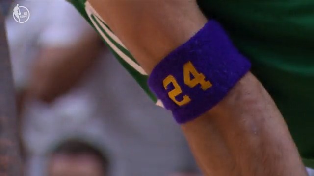 Jayson Tatum wearing a Kobe 24 armband in Game 7 💜💛