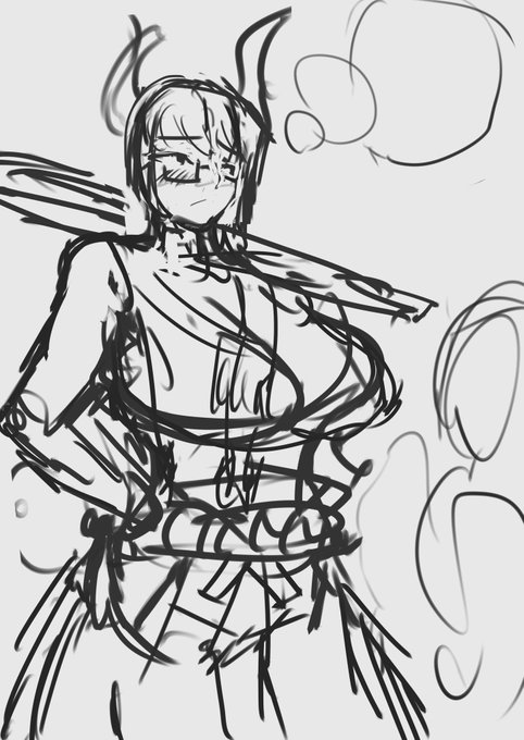 #このタグを見た人はラフ画とその完成絵を見せる

ラフはそのまま下地にすることが多いからあんまり残ってなかった。 