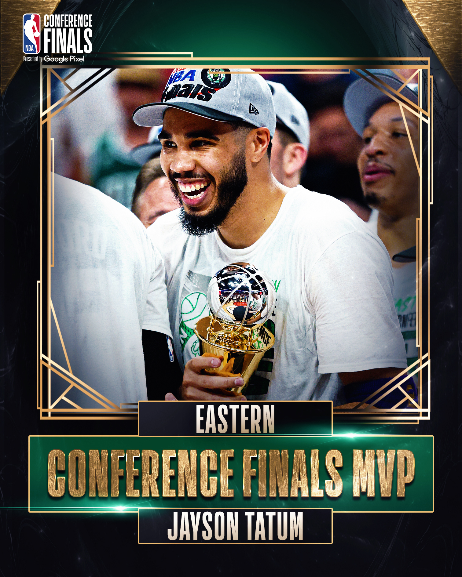 NBA on X: Jayson Tatum is the FIRST EVER recipient of the Larry Bird  Trophy awarded to the Eastern Conference Finals MVP! #BleedGreen   / X