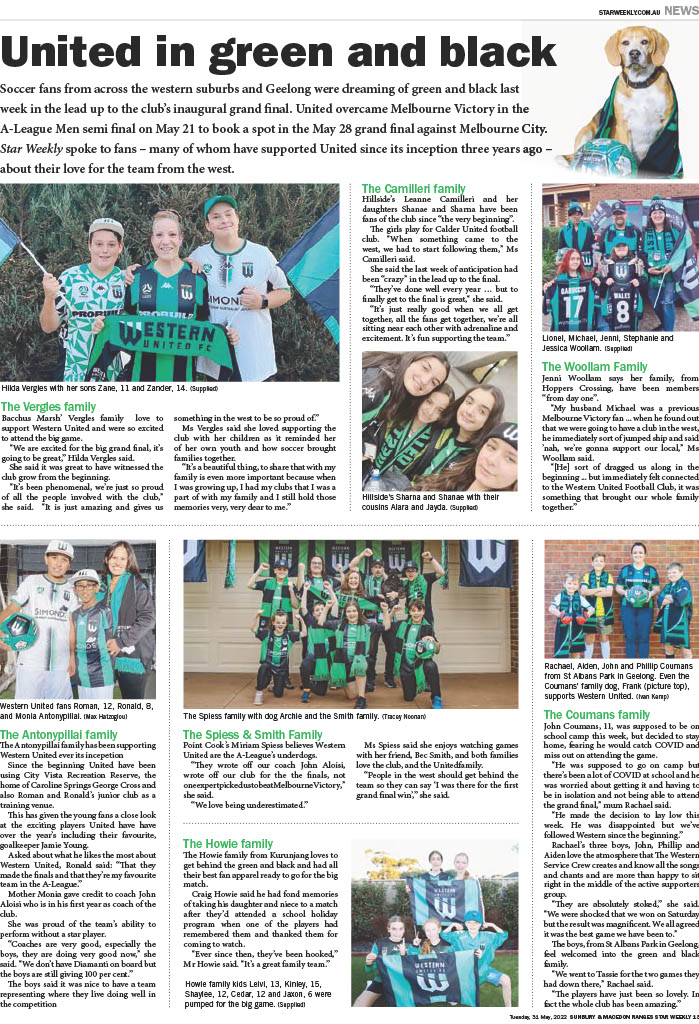 _lauramichell_'s tweet image. We've turned our mastheads green and black this week in honour of the new A-League champions @wufcofficial.
Pick up a copy of tomorrow's papers to read our coverage of United's win and see the passionate fans who believed the team had what it takes to become champions.