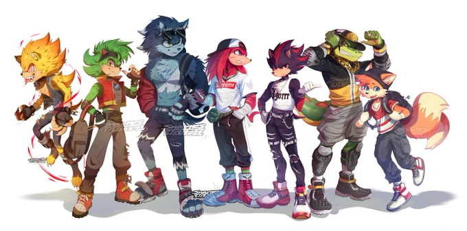 This is super roughly put together, but wanted to put all my sonic designs next to eachother, including the older ones. I just grabbed my post vers of these so I'm so sorry for the 100 signatures LO L #Sonic #SonicTheHedgehog 