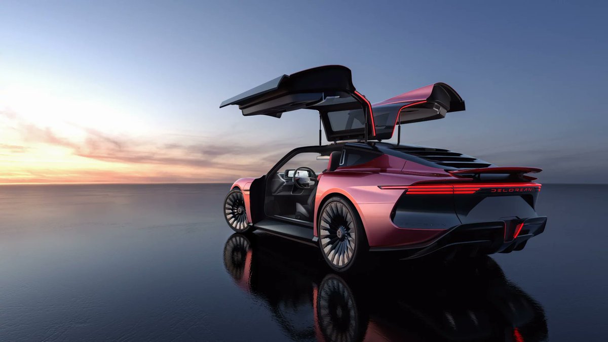 iPhonedo's tweet photo. This is so beautiful! DeLorean #Alpha5

0-60: 2.99s
Top Speed: 155 mph
Range: 300+ mi
Battery: 100+ kWh
Drag Coeff.: 0.23 Cd https://t.co/WSU5tQvQqf
