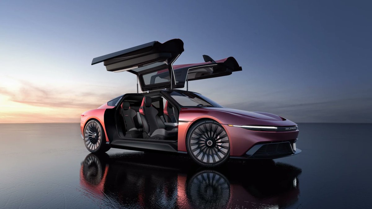 iPhonedo's tweet photo. This is so beautiful! DeLorean #Alpha5

0-60: 2.99s
Top Speed: 155 mph
Range: 300+ mi
Battery: 100+ kWh
Drag Coeff.: 0.23 Cd https://t.co/WSU5tQvQqf