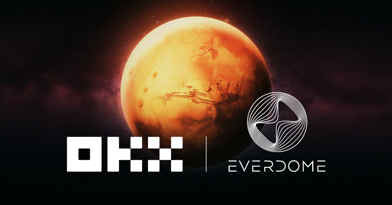 okx's tweet photo. 🪐 OKX is launching into the #metaverse with @Everdome_io

🎉 To celebrate our foray into the metaverse, #OKX will be giving away 5️⃣ plots of land in the Everdome metaverse to fans

Sign up for a chance to win ⤵️