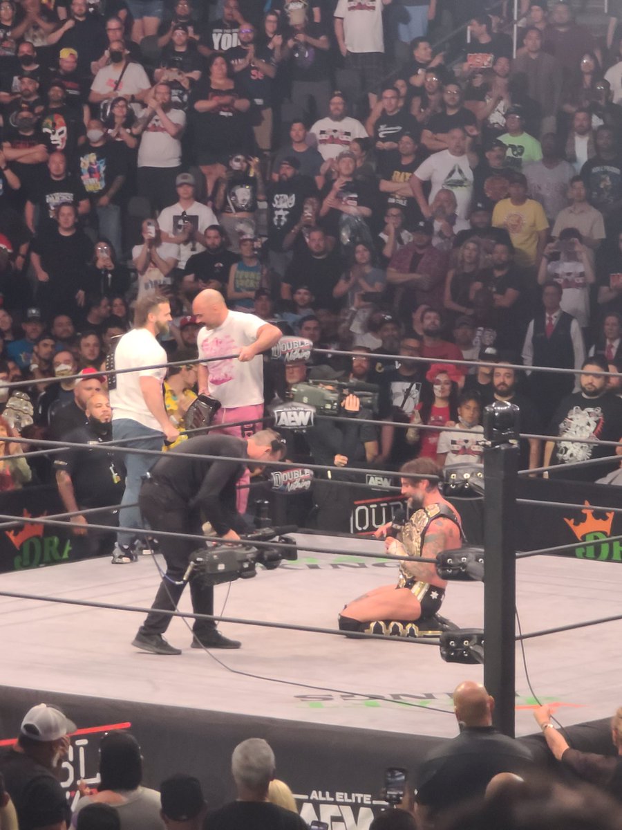 _denisesalcedo's tweet photo. CM PUNK talking to the crowd now. #AEWDON https://t.co/VOTtEK2aTh