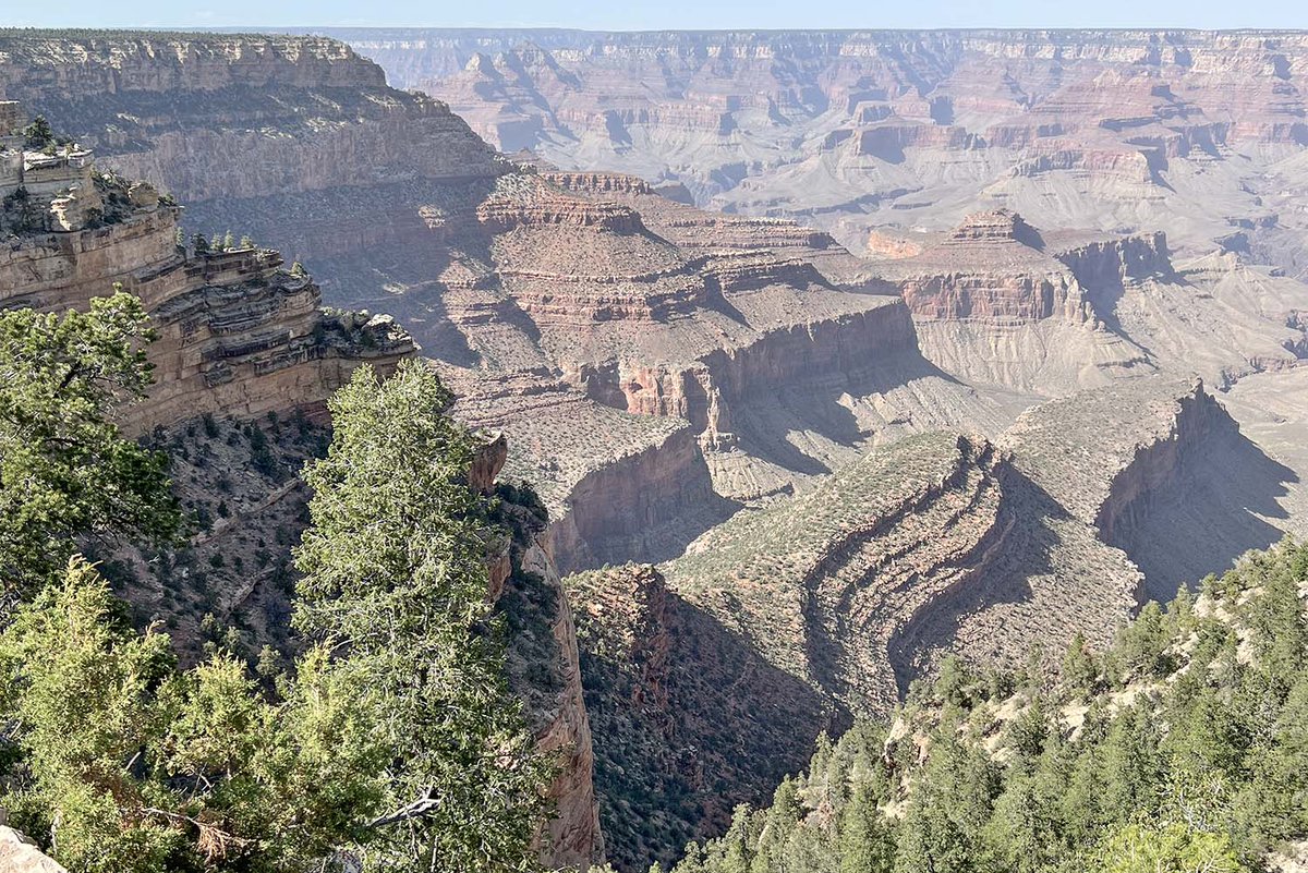 GrandCanyonNPS's tweet photo. A Red Flag Warning is in effect between 10 am and 8 pm MST tomorrow (5/30/2022) for the Grand Canyon region due to strong winds and low relative humidity. Use extra caution and be fire wise! Photo is from this afternoon, as strong winds lofted dust and pollen into the atmosphere. https://t.co/n0hNX7wiej