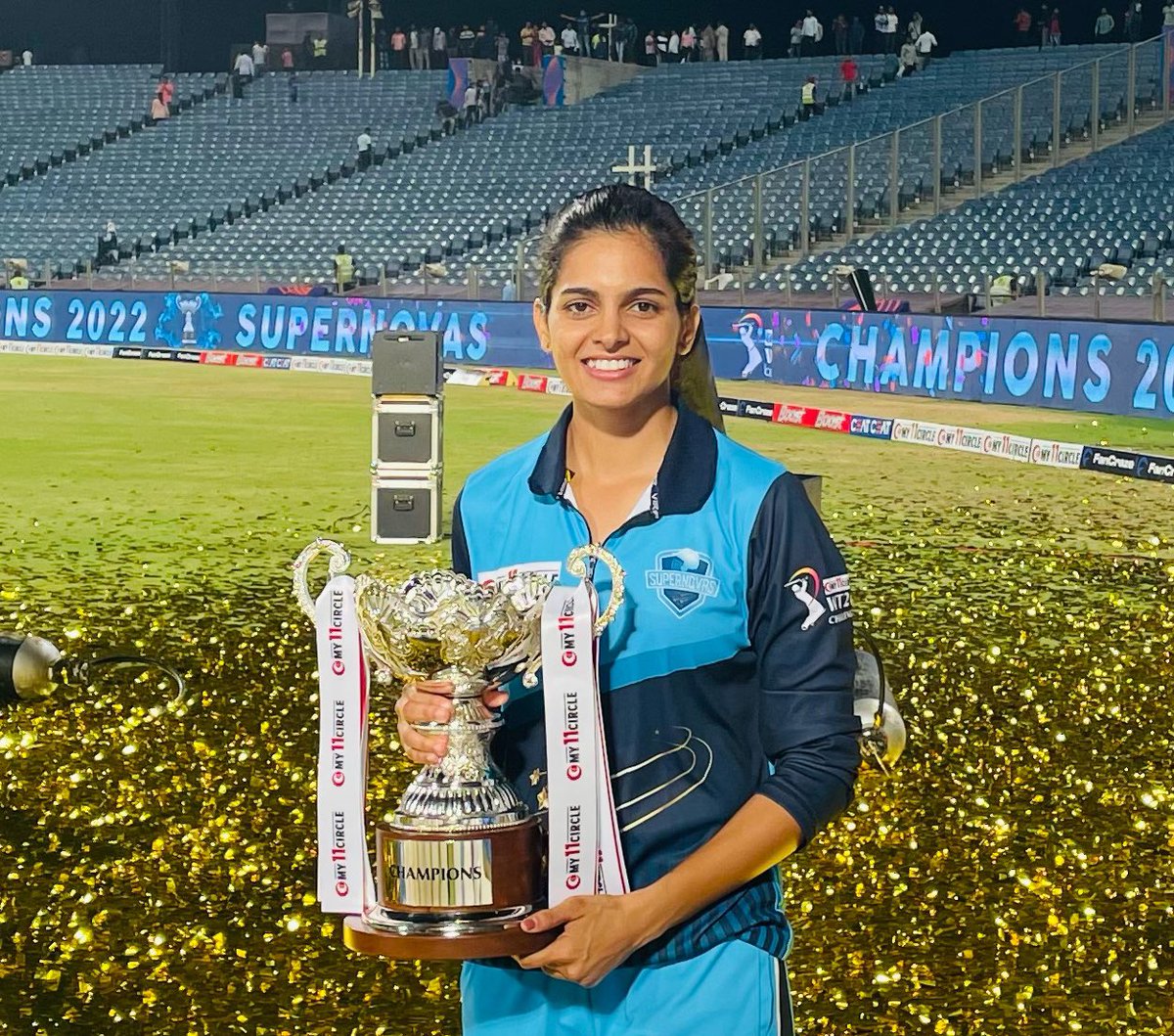 PriyaPunia6's tweet photo. A special win. Winning a nail biter is the most exciting thing. Grateful to be a part of this wonderful unit. 💙✨ https://t.co/h7edblAhFS