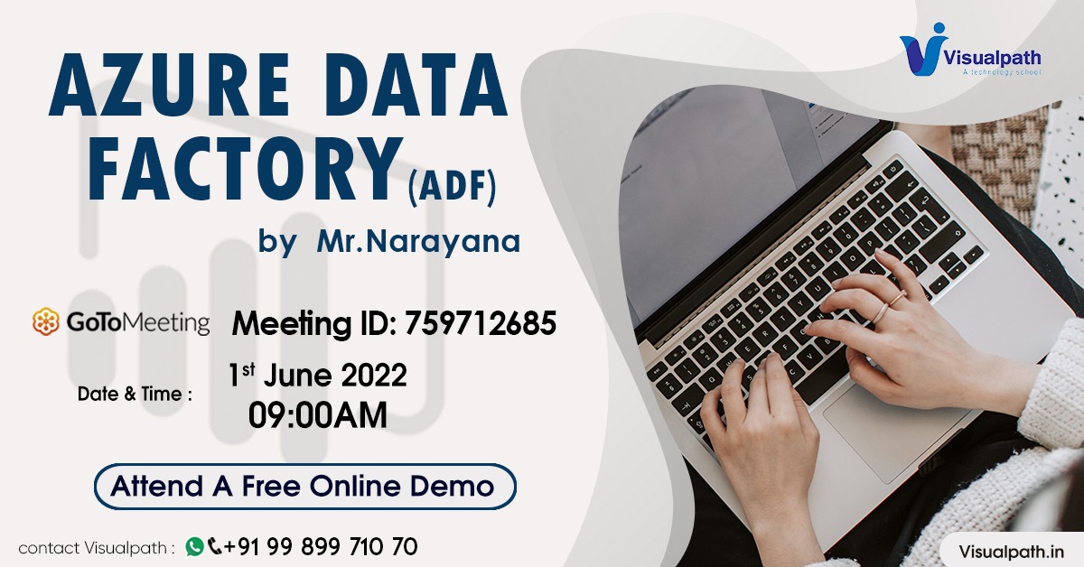 VisualpathB's tweet image. We are conducting a Free Demo class on  Azure Data Factory (ADF)
Training by Mr.  Narayana
Demo on 1st June, 2022 @ 9:00 AM (IST).
Demo Session Link: bit.ly/3GHkSpX
Contact for more details +91 9989971070
Visit us : visualpath.in/azure-data-fac…
