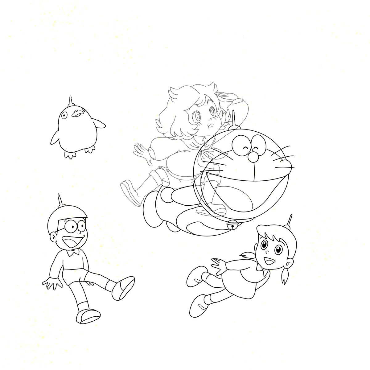 Koo enjoying the night with Doraemon and the gang. 🤍☺️ 

<a href="/IsekaiMeta/">Isekai Meta</a>
#IsekaiArt
#ShogunArtChallenge