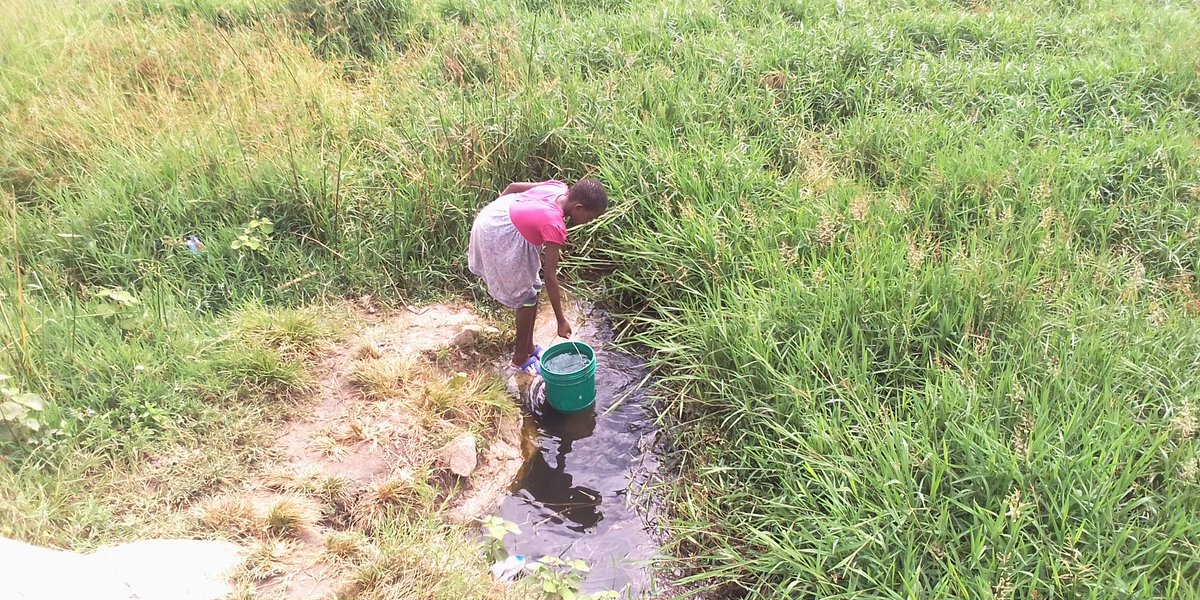 A young girl take uncleaned and unsafe water for use. As we know use of ucleaned water is the result of water-borne disease. Let as together change and support a poor community to have a safe and clean water for better life.