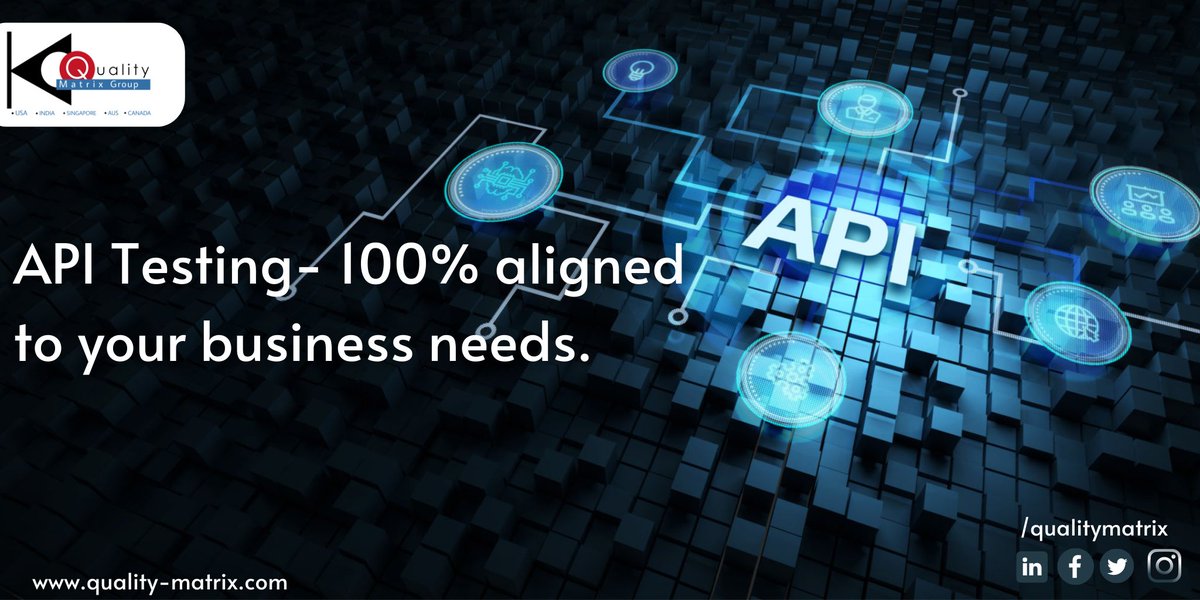 QualityMatrix's tweet image. @QualityMatrix 
Quality Matrix’s unique approach to API Testing will save you time, money, and the tedium of manual regression testing, while using the best testing tools and approaches.
quality-matrix.com
#qualitymatrixinc #API #softwaretestingsolutions #automationtesting