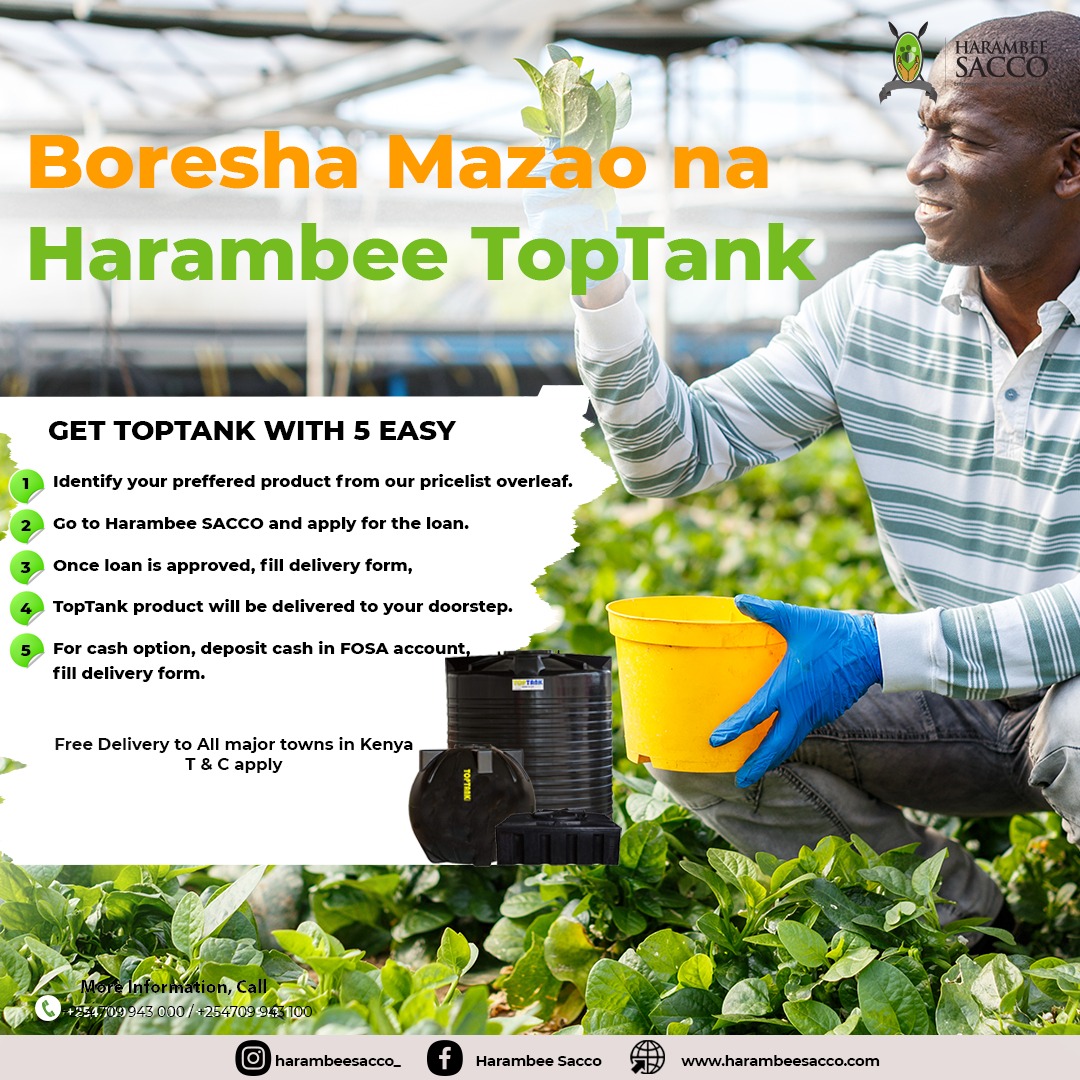 HarambeeDTSACCO's tweet photo. Maji ni uhai and you need storage items to ensure its always available. Contact us through any of our branches and platforms of communication to place an order.
#jijengenaharambeesacco
#MtejaKwanza
#toptank https://t.co/e59sngGFR5