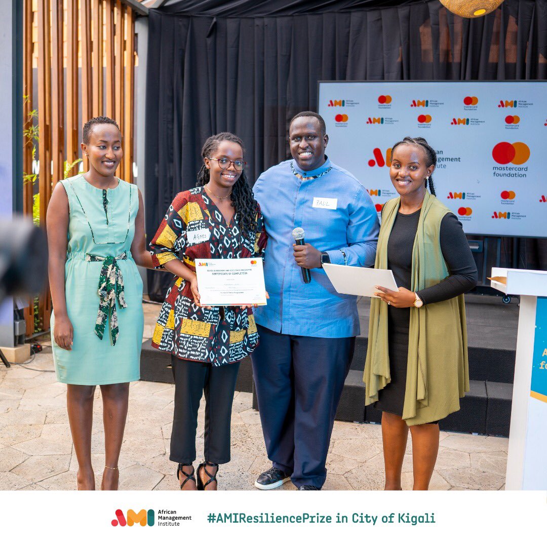 AgnesKubwimana's tweet photo. I am truly honored and so happy to attend @RwandaAMI survive to thrive program and graduating on this day. Together with my CEO @jdamascene we have learned alots which will help us to grow up our business @HEALTHEDULTD1 to another level @africamanager.congratulations to all of us https://t.co/fjJ6hyHc0q