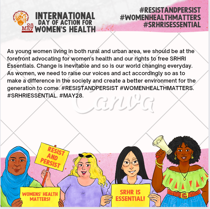 Happy Menstrual Hygiene Day🌺🤍🤍
#MenstrualHygieneDay 
#May28 
#SRHRisEssential 
#ResistAndPersist 
#WomenHealthMatters
