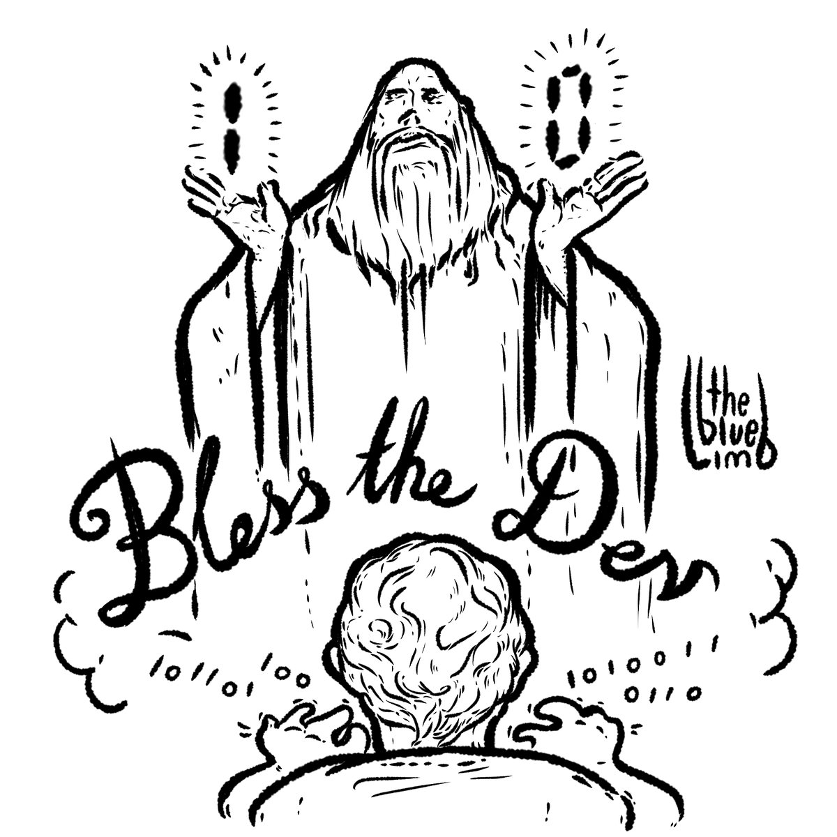 thebluelimb's tweet photo. It is all in the ones and zeros my friend

Bless  the dev!

#blessthedev #bless #onesandzeros #comic #god #coding #developers #codingintonguues #thebluelimb #typing #divinevision #ink https://t.co/B1rN1YysjF