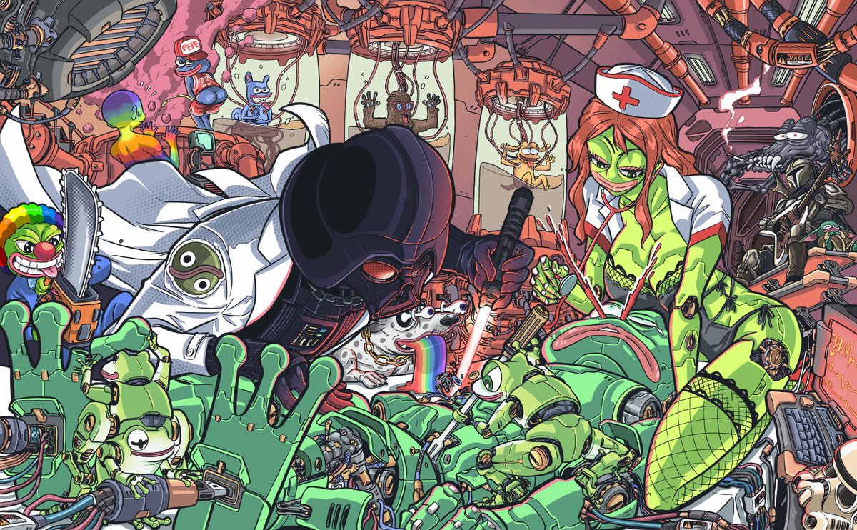 I drew a work that represents frogfam &amp; Pepe's family.
Check out this artwork by <a href="/9lekamarin/">9LEK</a> on @withFND
👇👇
foundation.app/@9lekamarin/9l…

Hope you enjoy my artwork.<a href="/jaggedsoft/">jagged</a> <a href="/jaggedVIP/">SKOPfather</a>🙏❤️
 #NFTartists #NFTCommunity #pepe #FrogFam #NFTs #NFTdrops