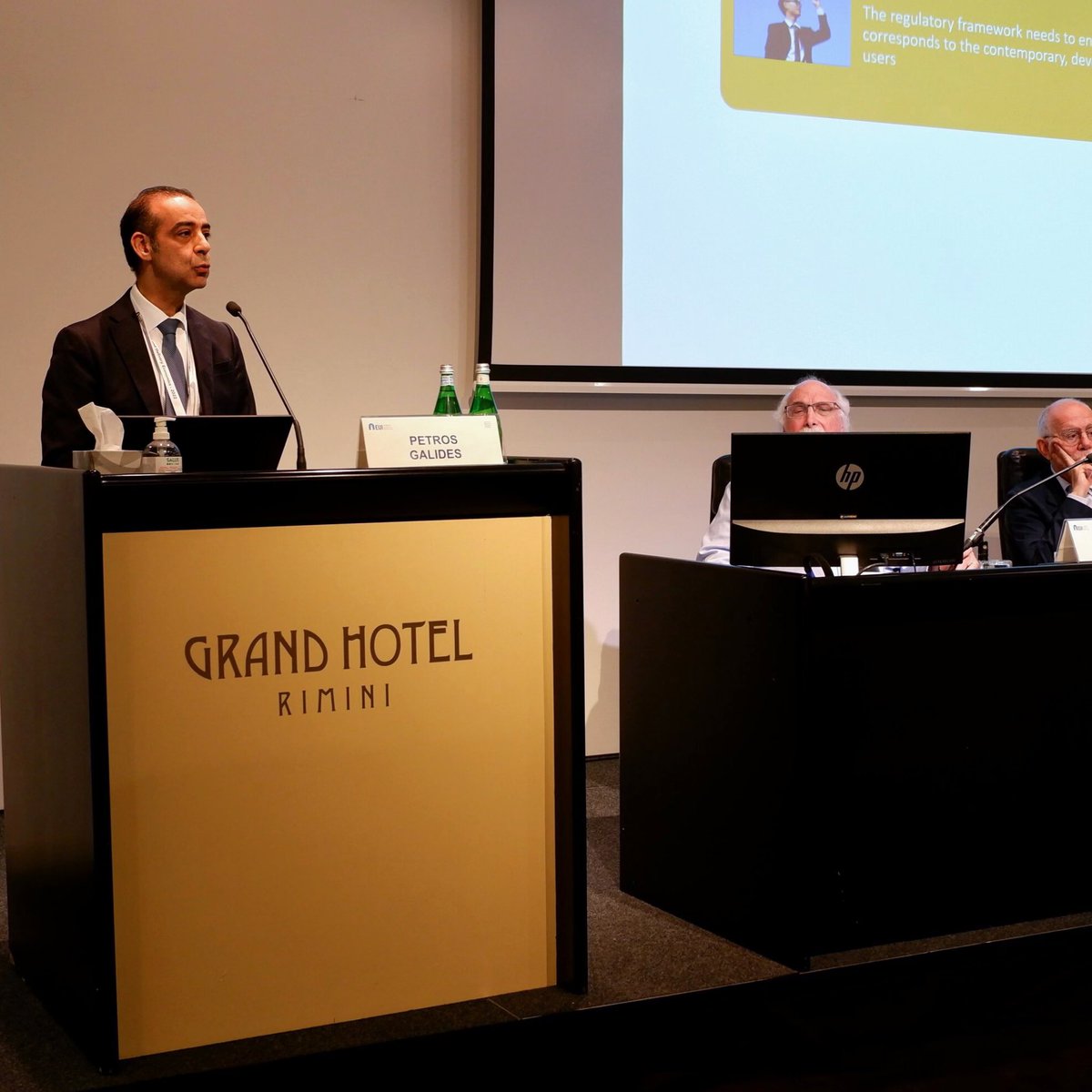 CoCcyOffice's tweet photo. Deputy Commissioner Mr. @GalidesPetros, was the Keynote speaker during the «30th Conference on Postal and Delivery Economics» organized by the Florence School of Regulation - FSR Energy at the Grandhotel Rimini, Italy.
#OCECPR
@FSRComsMedia @GovCyprus @MichaelidesGe @CyprusPIO https://t.co/UpWxMITrjY
