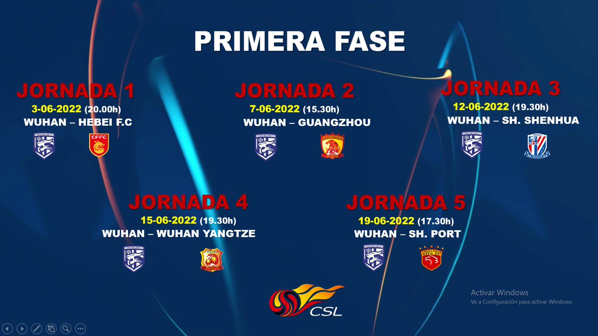 Ya tenemos calendario de la primera fase#CSL