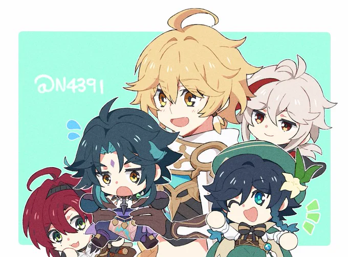 Aether &amp; the Anemo boys!
#GenshinImpact #原神 