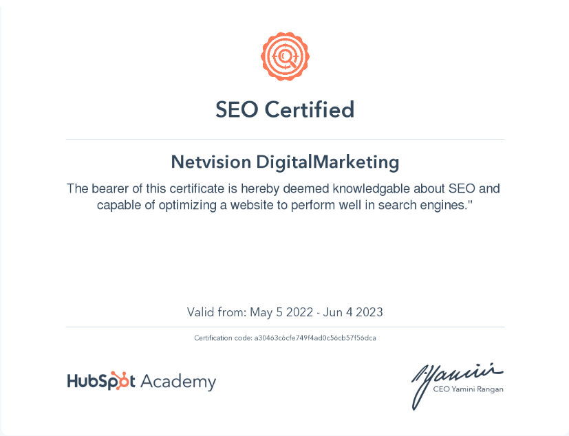 NetvisionSEO's tweet photo. We are happy to announce that we are a certified SEO agency from Hubspot Academy.
#hubspot #socialmediamarketing #Digitalmarketing #goldcoast #australiamarketing #netvision https://t.co/1ih5PNHR8E