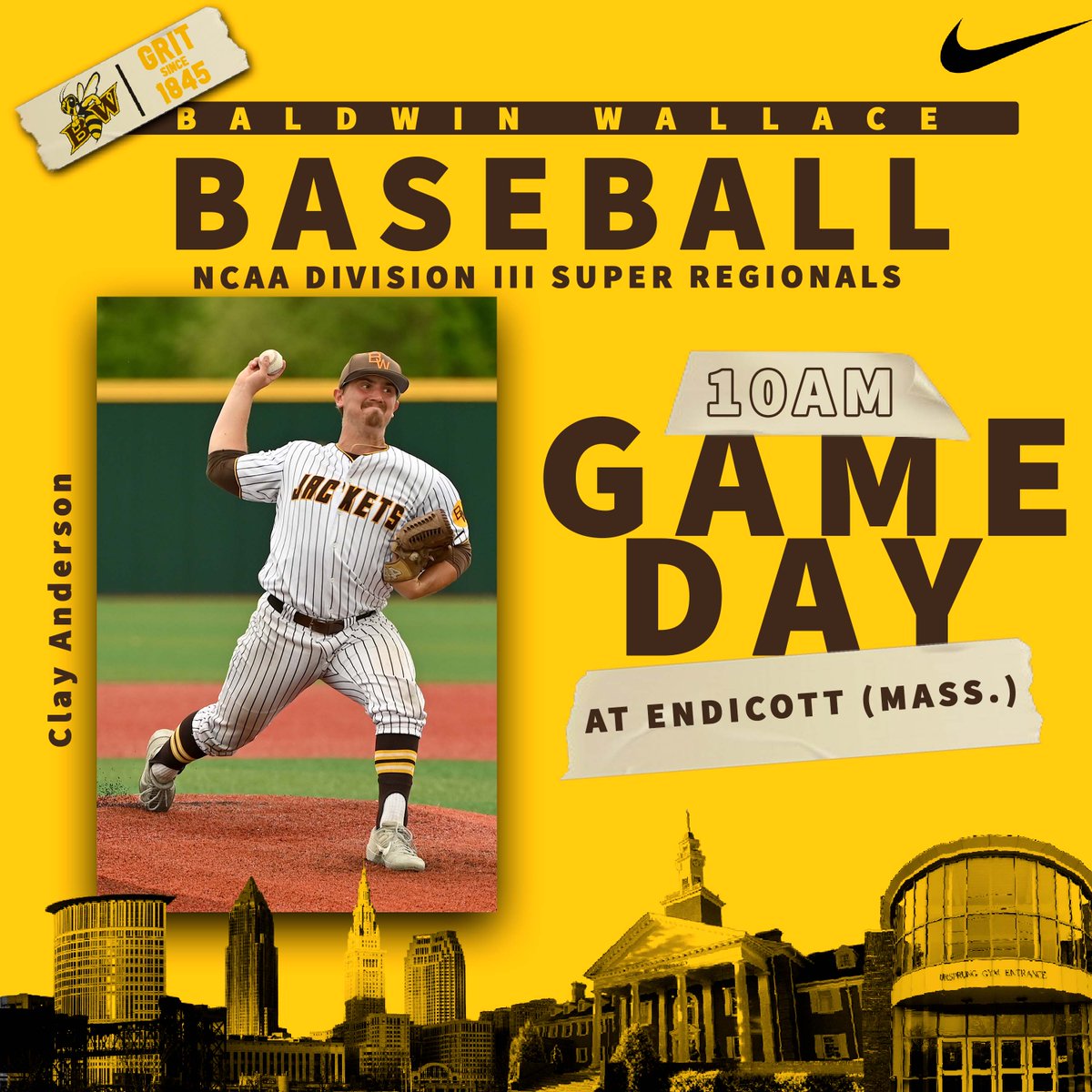 Baldwin Wallace Athletics (@bwathletics) on Twitter photo GAMEDAY! <a href="/BWUBaseball/">BW Baseball</a> faces the <a href="/ECGulls/">Endicott Athletics</a> for the second and final day of the NCAA Super Regionals!!โพ๏ธ๐
๐: Beverly, Mass.; Endicott College
โฐ: 10AM
๐: bit.ly/3N8XZha
๐บ: bit.ly/3MSTzv2
๐: bit.ly/38CNpAc GAMEDAY! <a href="/BWUBaseball/">BW Baseball</a> faces the <a href="/ECGulls/">Endicott Athletics</a> for the second and final day of the NCAA Super Regionals!!โพ๏ธ๐
๐: Beverly, Mass.; Endicott College
โฐ: 10AM
๐: bit.ly/3N8XZha
๐บ: bit.ly/3MSTzv2
๐: bit.ly/38CNpAc