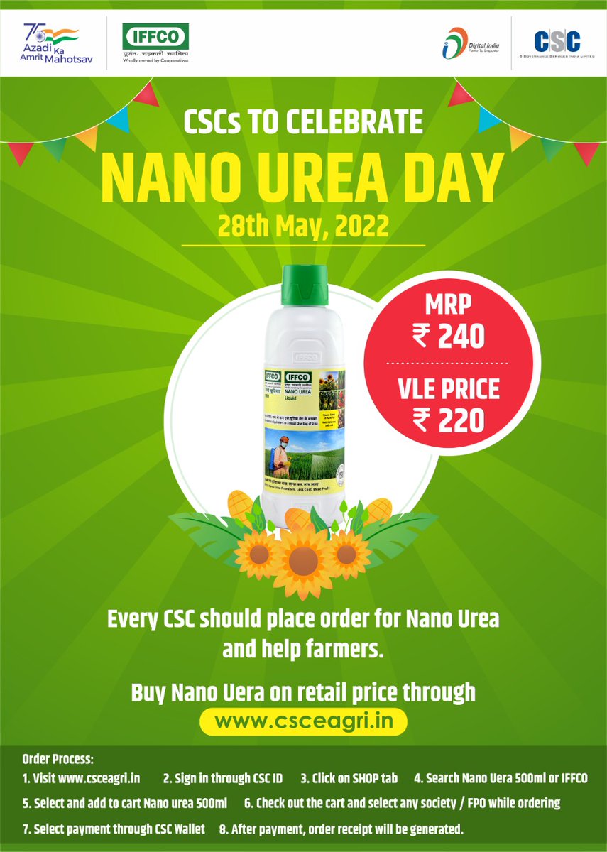 ibrahim1683's tweet photo. Today program details

*Hon’ble Prime Minister Shri Narendra Modi will be dedicating IFFCO’s Nano Urea Plant, Kalol (Gujarat) to the Nation on 28th May,2022, through a virtual conference/ virtually from New Delhi.*
This event will be held on 28th May’2022 from 4:00 PM – 6:00 PM. https://t.co/tA0RdVumHy