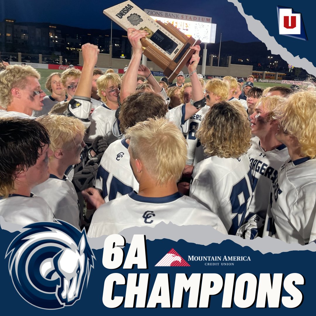 And just like that, we have our first ever two-time state lacrosse champion. Kudos to <a href="/CornerCanyonHS/">Corner Canyon HS</a> on capturing the 2022 <a href="/MountainAmerica/">Mountain America CU</a> 6A boys title. 🏆🏆 #PlayPerformCompeteTogether