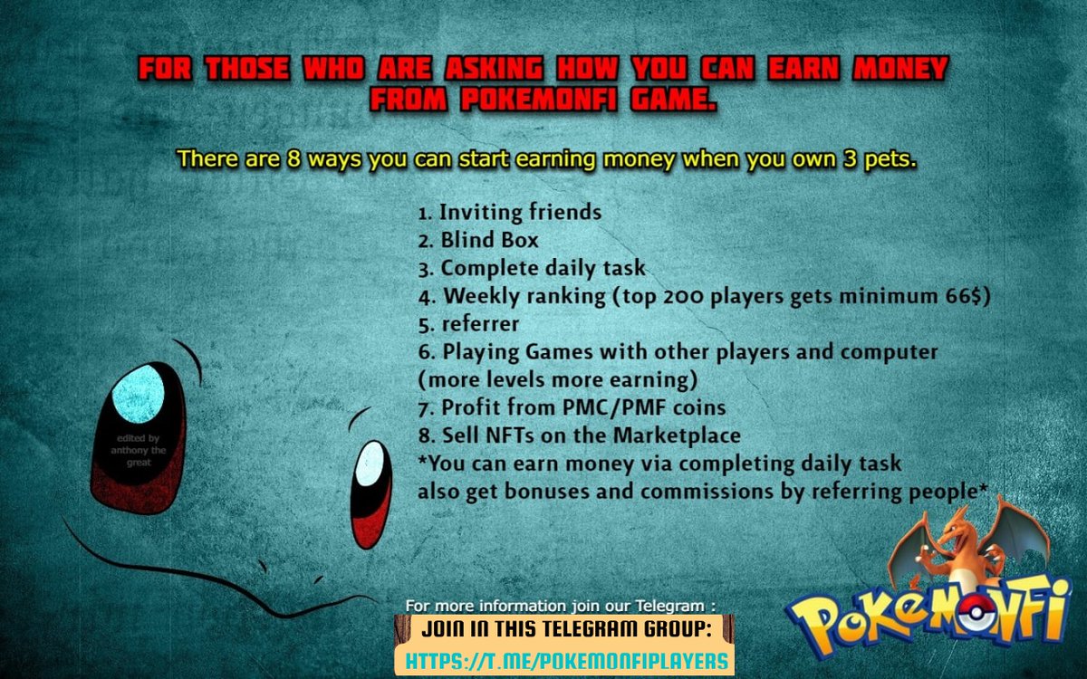 Rylee111998's tweet photo. #NFTCommunity #game #gamefi #NFTdrop #airdrop #NFTs #NFTGames JOIN THIS NEW NFT GAME #PokeMonFi
AND YOU WILL ENJOY BY PLAYING
#PvE &amp; #PvP WHILE EARNING 😍🔥
Plus you'll have a chance to get a Big #rewards!
💰
✅CHAT WITH US
https://t.co/tYeCYJrXUj https://t.co/JInIg5ntdt