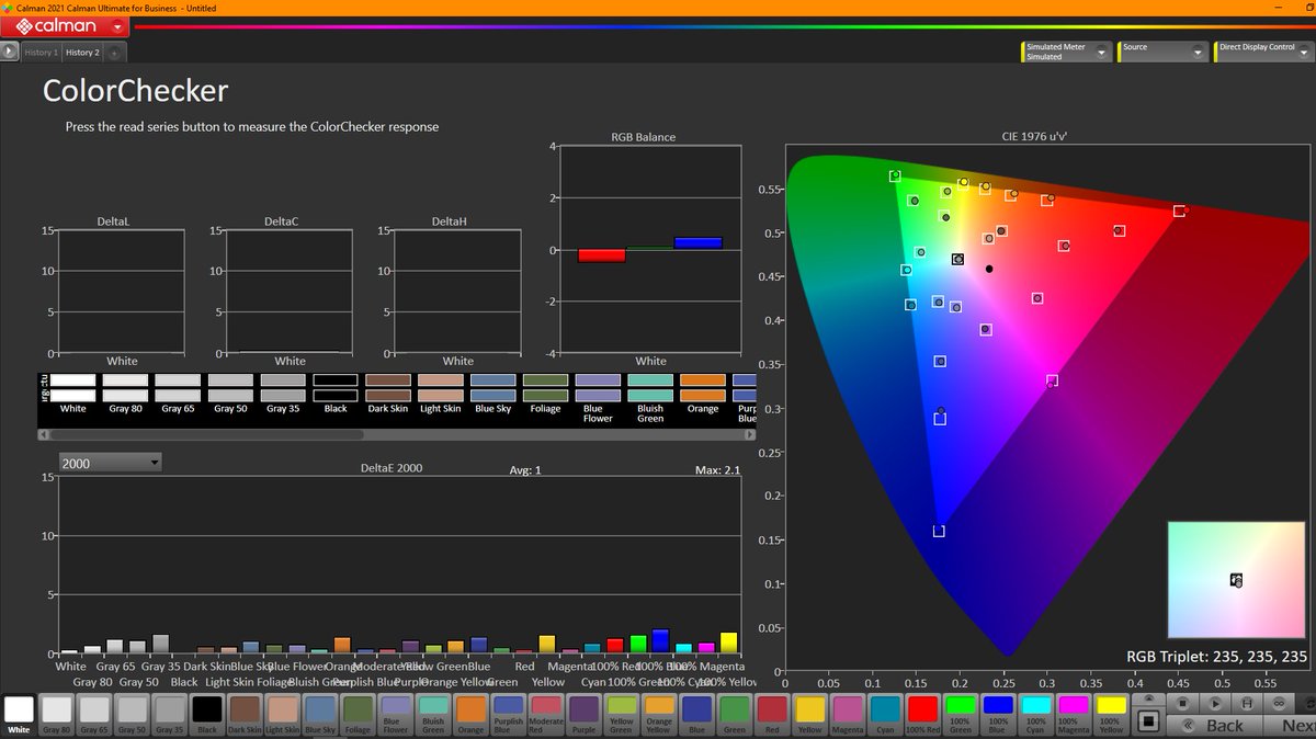 robertheron's tweet photo. The Panasonic VT60 1080p plasma TV is nine years old, and this 65" has 3700+ hours on it.
Damn, it optimized nicely for BT.709/2.2 gamma...~150-nits when all is said and done, maybe 20-30 more if you boost the contrast. Perfect for a darkroom environment.
#VideoCalibration https://t.co/kDgHjITnzm