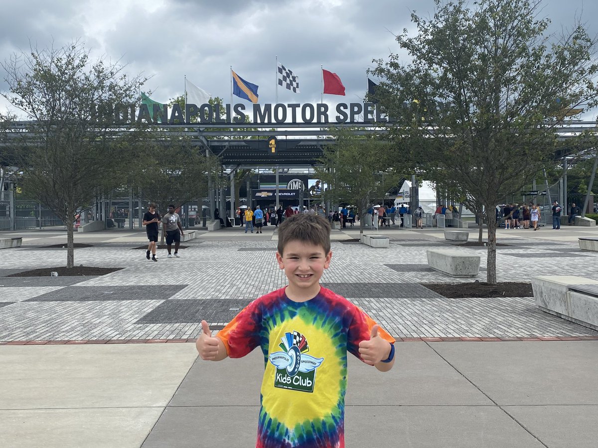 mindiglo's tweet photo. What a great day for my guy on his first trip to the Indianapolis Motor Speedway.  Even the raindrops could not wash the excitement off his face.   @IMS @IndyCar https://t.co/OQ3lUBB9Ny