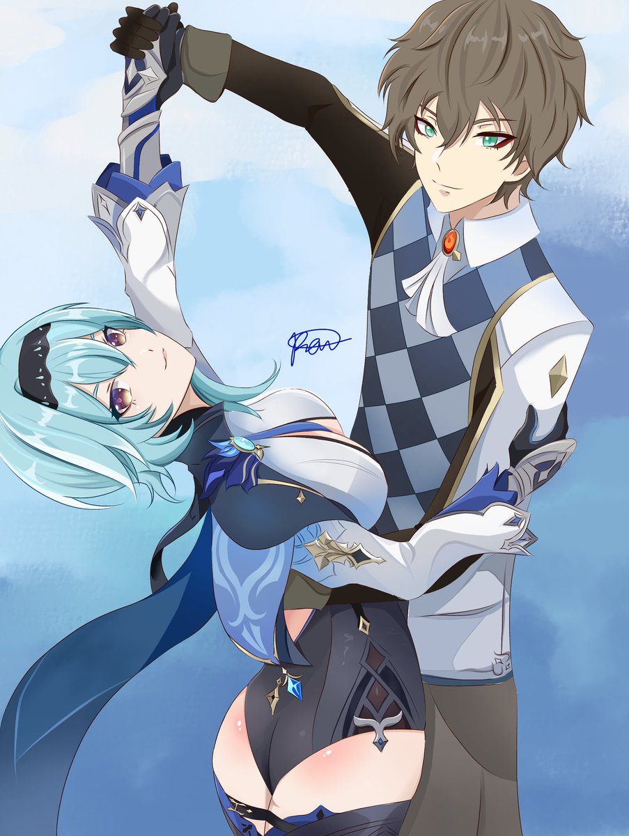 SwitchyArt's tweet photo. An OC of mine with Eula
A Dance with Eula ✡
#GenshinImpactth 
#Eula
#digitalart https://t.co/ONN4hqOEN3