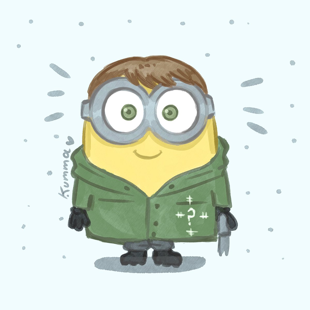 Kummabubble02's tweet photo. Minion Riddler 
#TheBatman #Riddler #riddlerfanart https://t.co/XYQaqVSi4P